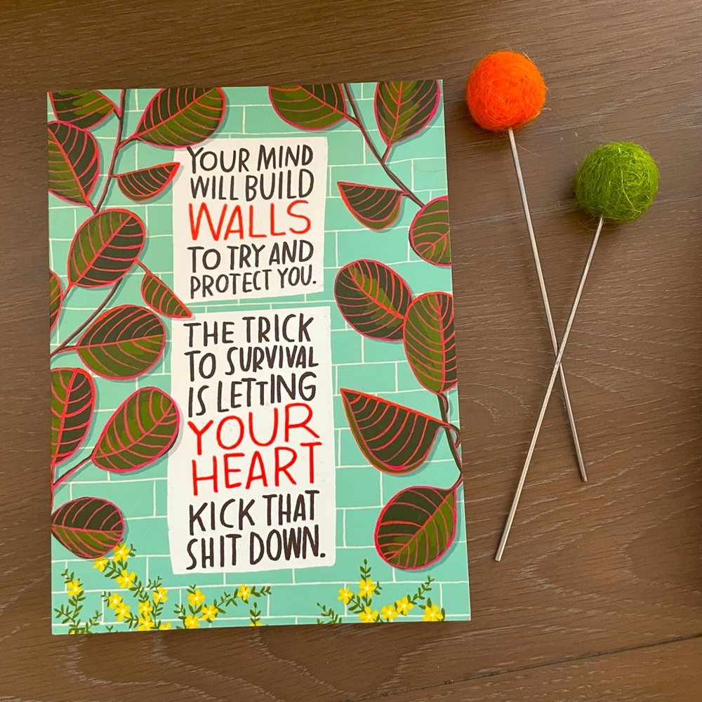 Lisa Congdon Journal Your Mind Builds Walls Leaf Design Mindful Friends Gift